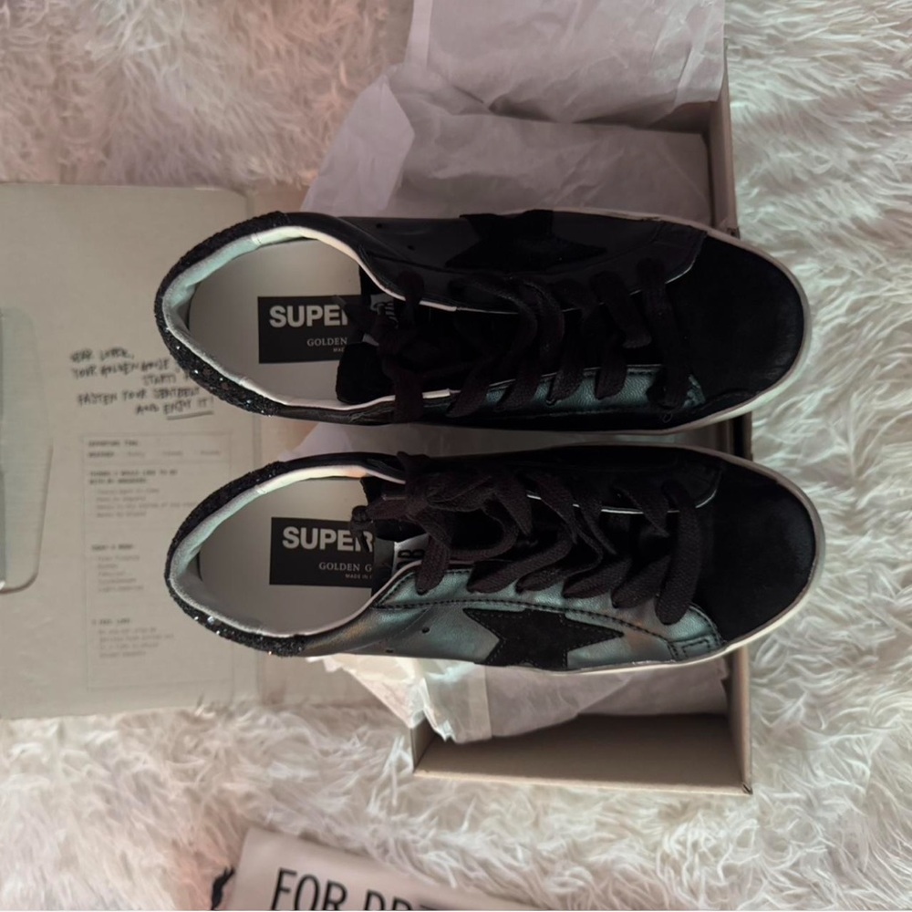 Black Golden Goose Superstar Sneakers - Picture 5 of 8